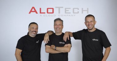 From left to right, AloTech founders Idris Avcı, Cenk Soyak and Korhan Erçin.