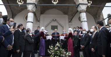 President Recep Tayyip Erdoğan attends the opening ceremony of the Bascarsija Mosque in Sarajevo, Bosnia-Herzegovina, Friday, Aug. 27, 2021. (AA Photo)