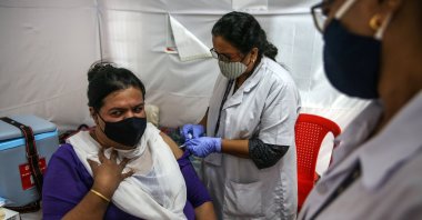 A person gets a dose of a COVID-19 vaccine at a vaccination center in Mumbai, India, Aug. 27, 2021. (EPA Photo)