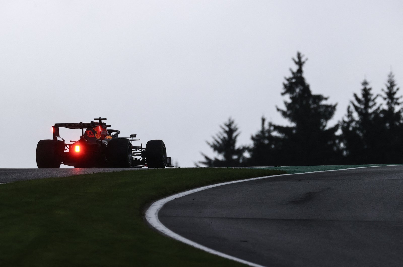 Red Bull's Dutch driver Max Verstappen drives during the third practice session of the Formula One Belgian Grand Prix at the Spa-Francorchamps circuit in Spa, Belgium, Aug. 28, 2021. (AFP Photo)
