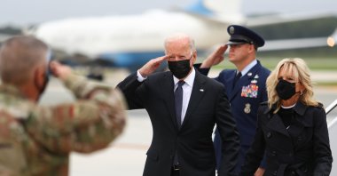 U.S. President Joe Biden and first lady Jill Biden arrive at Dover Air Force Base in Dover, Delaware, U.S., Aug. 29, 2021. (REUTERS Photo)