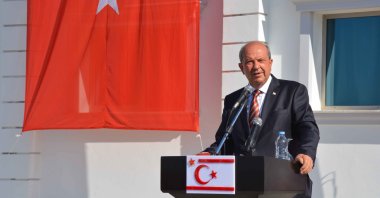 Turkish Republic of Northern Cyprus (TRNC) President Ersin Tatar attends a school opening in Lefkoşa (Nicosia), TRNC, Aug. 27, 2021. (IHA Photo)