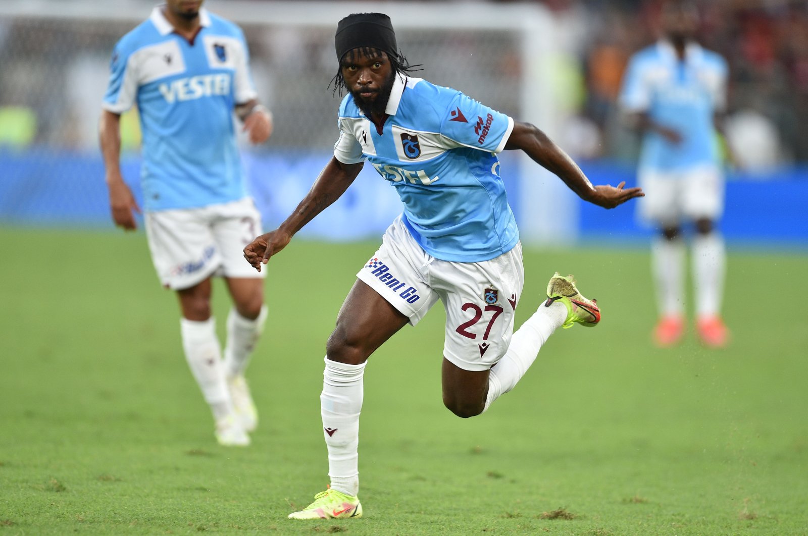 Trabzonspor's Gervinho in action during a Europa Conference League playoff against Roma at the Stadio Olimpico, Rome, Italy, Aug. 26, 2021. (AA Photo)