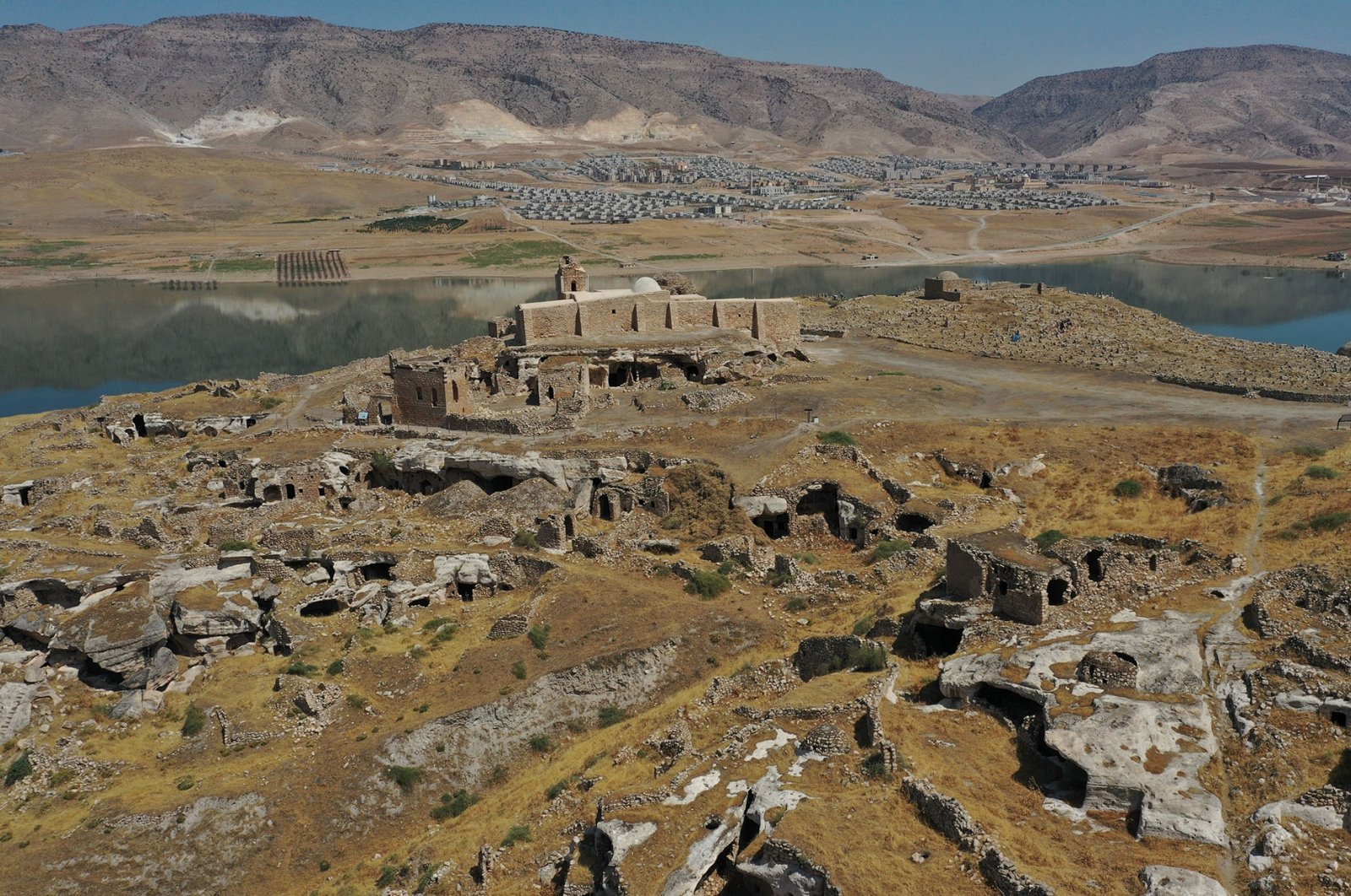 The remains of the Hasankeyf Castle in Batman, Turkey, Aug. 30, 2021. (AA Photo)