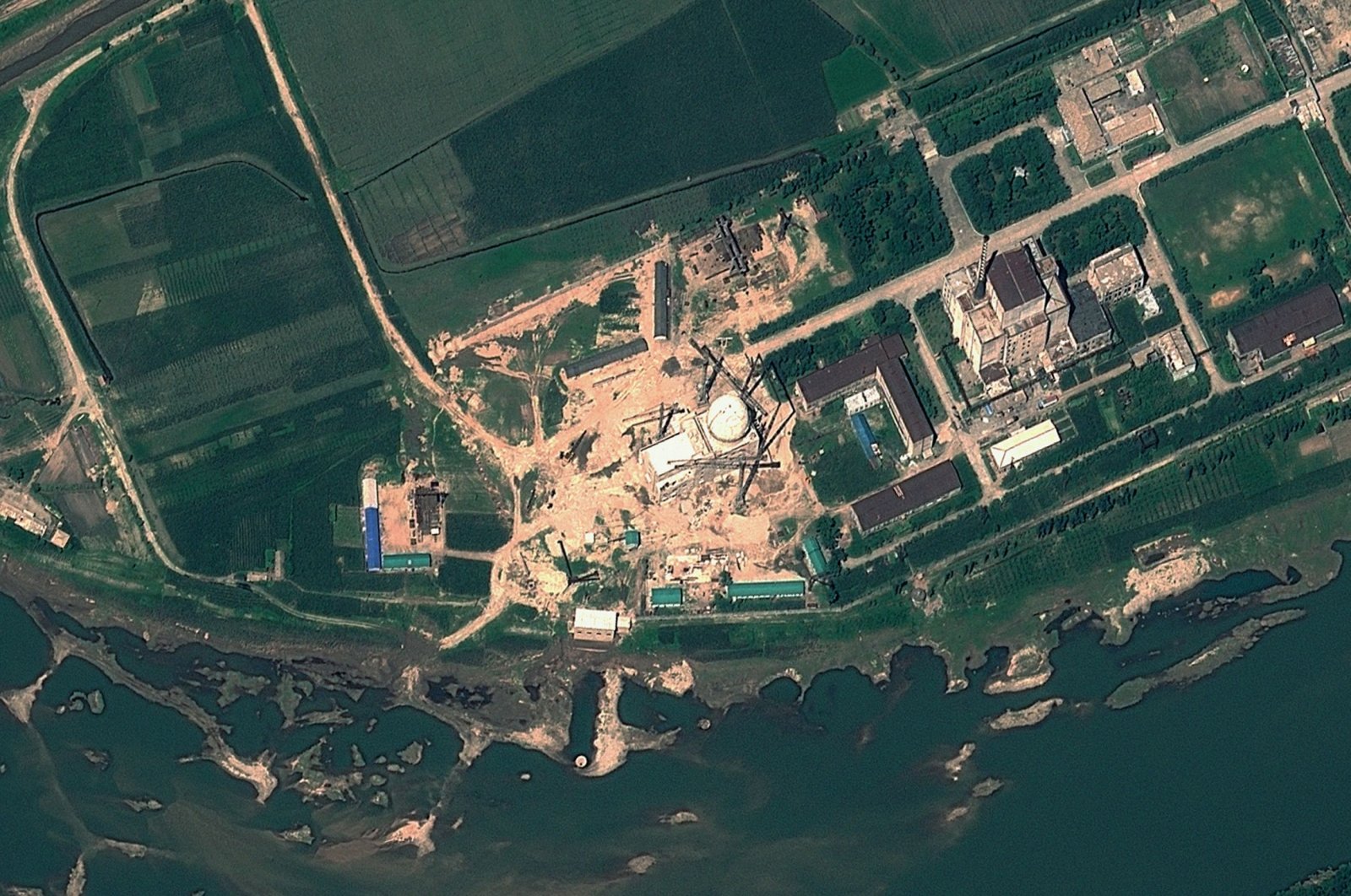 The satellite image provided by GeoEye on August 22, 2012, and taken on August 6, 2012, shows the Yongbyon Nuclear Scientific Research Center in North Korea. (AFP Photo/ GeoEye Satellite Image)