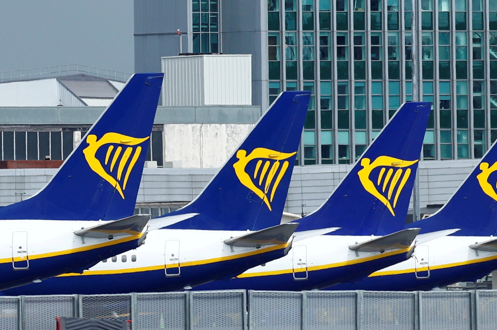 Ryanair planes are seen at Dublin Airport amid the COVID-19 pandemic in Dublin, Ireland, May 1, 2020. (Reuters Photo)