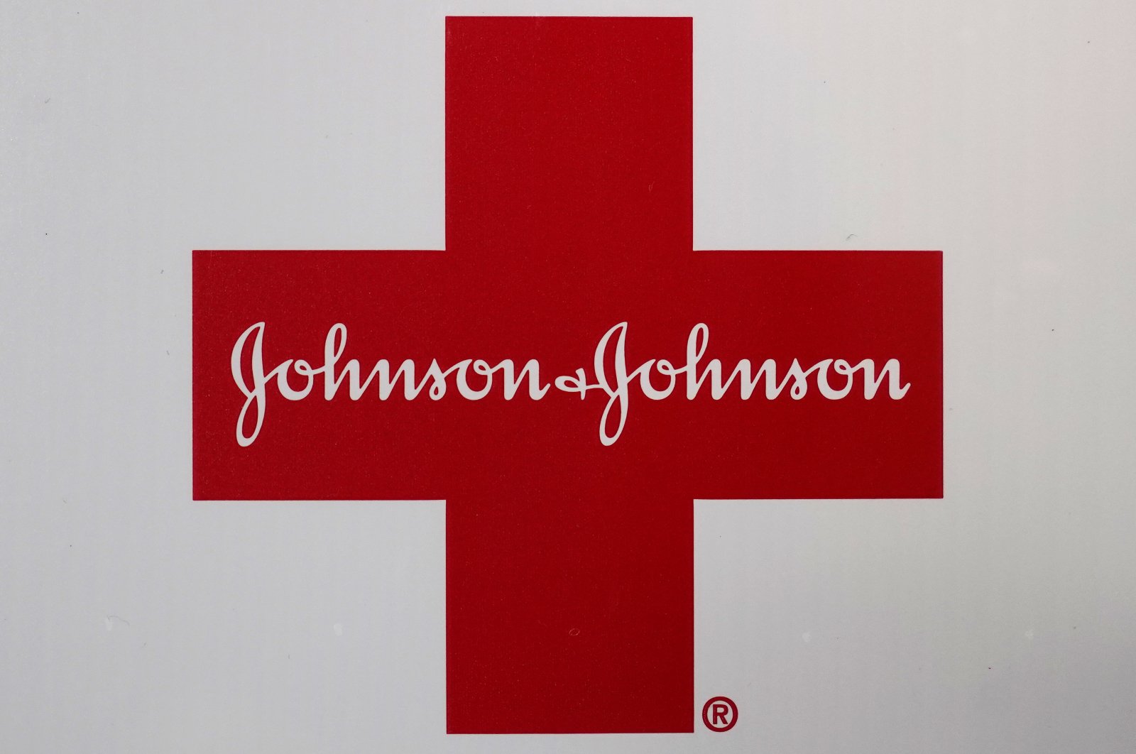 A Johnson & Johnson logo is seen on the exterior of a first aid kit in Walpole, Massachusetts, U.S., Feb. 24, 2021. (AP Photo)