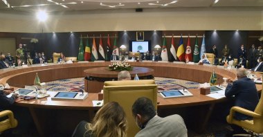 Officials attend a meeting by Libya's neighbors as part of international efforts to reach a political settlement to the country's conflict, in the Algerian capital Algiers, Aug. 30, 2021. (AFP Photo)