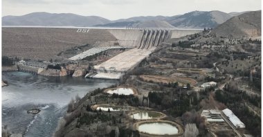 A view of Keban Dam and hydroelectric power plant in the eastern province of Elazığ, Turkey, Jan. 25, 2021. (AA Photo)