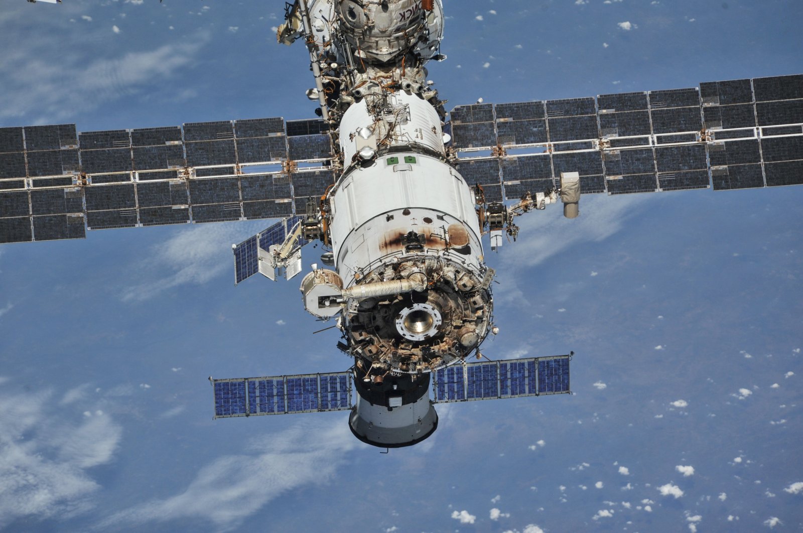 The International Space Station (ISS) photographed by Expedition 56 crew members from a Soyuz spacecraft after undocking, Oct. 4, 2018. (Reuters File Photo)