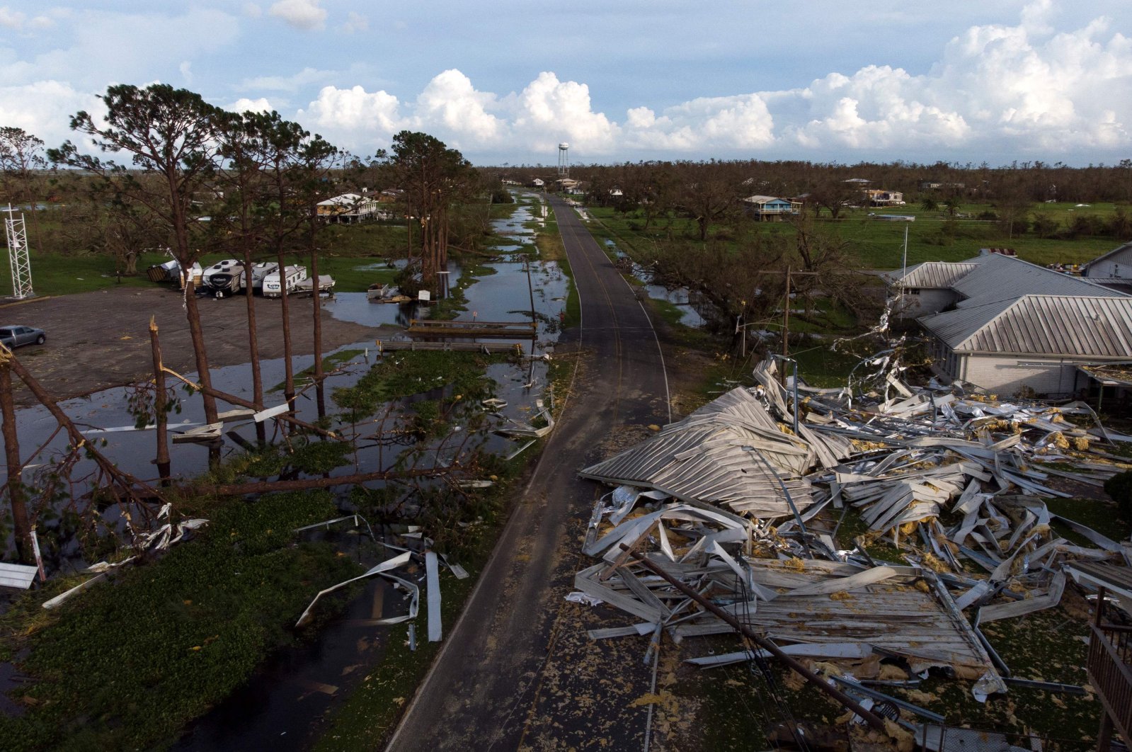 Damage in the city of Pointe-Aux-Chenes after Hurricane Ida made landfall, near Montegut, Louisiana, U.S., Aug. 30, 2021. (AFP Photo)