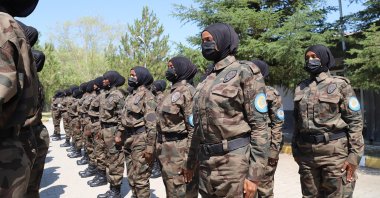 Somali female police commandos receive training in the capital Ankara, Turkey, Aug. 29, 2021. (DHA Photo)