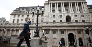 A person walks past the Bank of England in the City of London financial district, in London, U.K., June 11, 2021. (Reuters Photo)