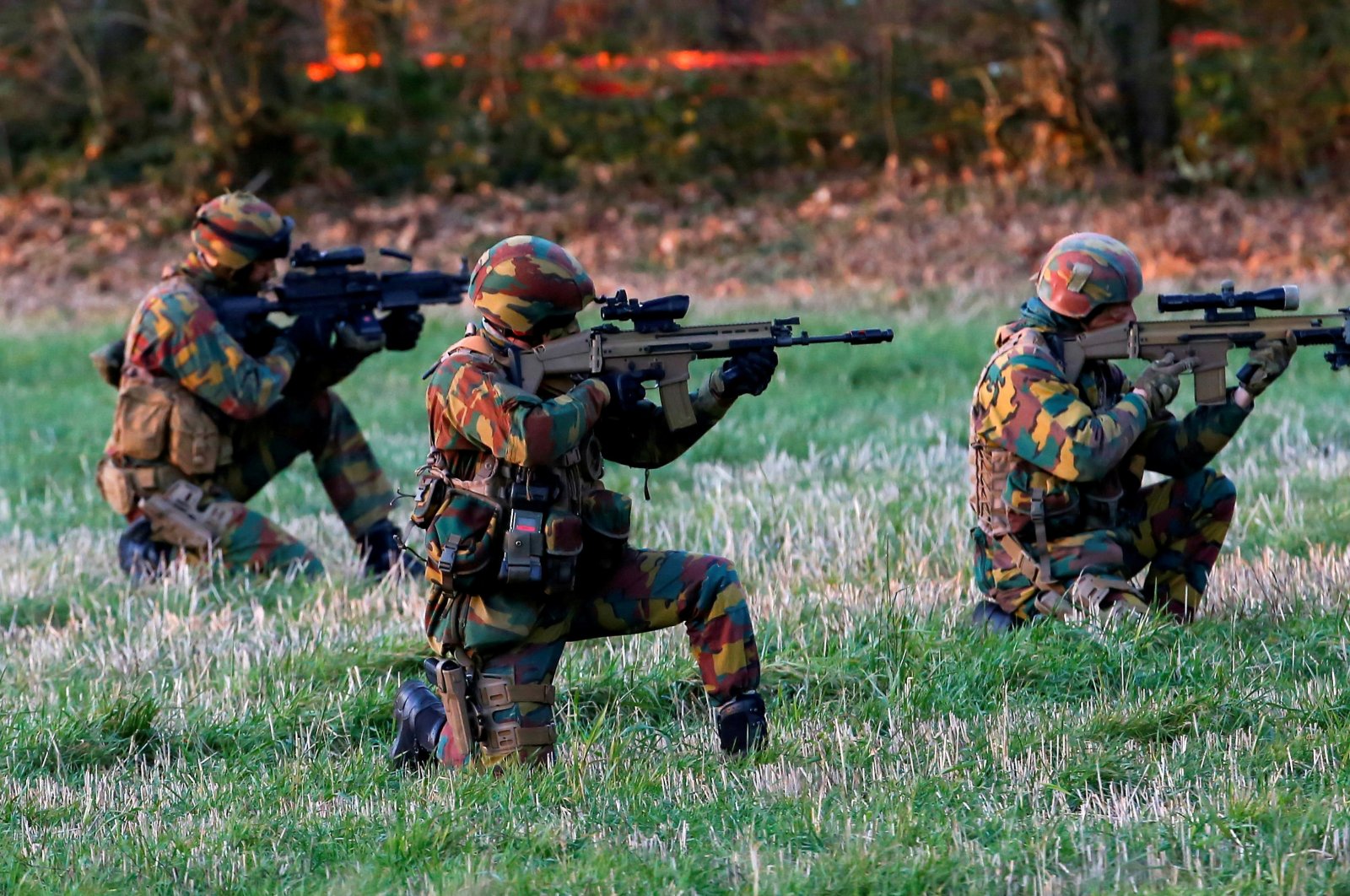 Belgian Army Special Forces are seen during the Black Blade military exercise involving several European Union countries and organized by the European Defense Agency at Florennes Air Base, Belgium, Nov. 30, 2016. (Reuters Photo)