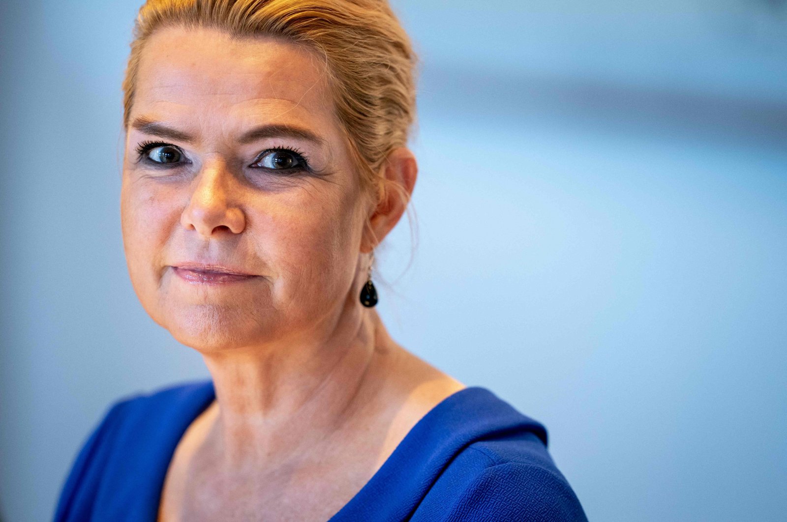 Former Danish Immigration Minister Inger Stojberg seen at Eigtveds Warehouse in Copenhagen, Denmark, Sept. 2, 2021. (AFP Photo)