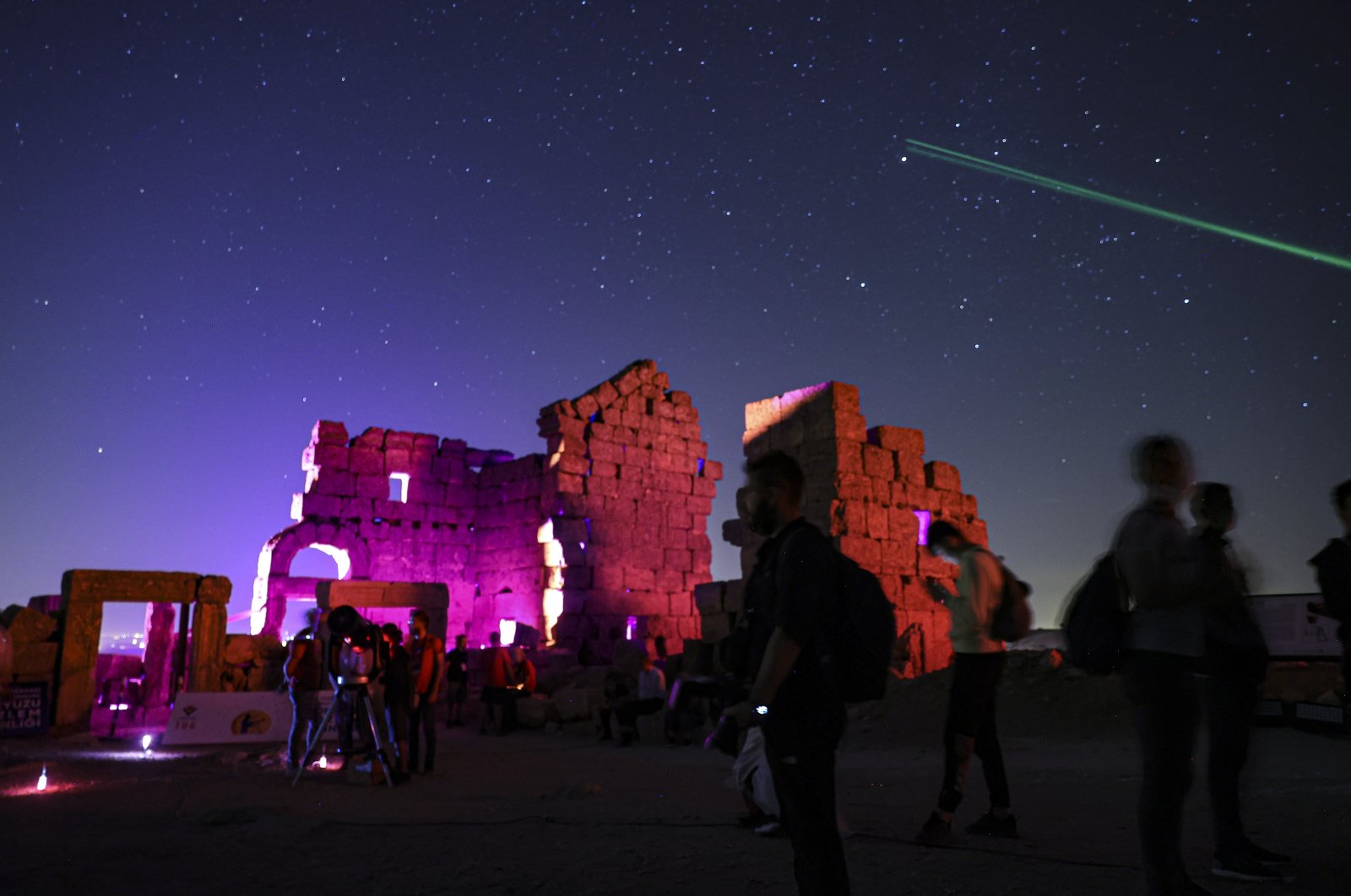 The international sky observation event kicks off at the 3,000-year-old Zerzevan Castle in Diyarbakır province, Turkey, Sept. 2, 2021. (AA Photo)