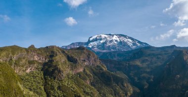 Aerial shot of the highest African continent summit, Kilimanjaro Uhuru Peak. (Shutterstock Photo)