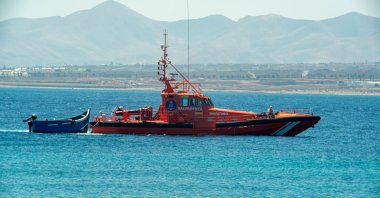 Spanish Sea Rescue (Salvamento Maritimo) vessel 'Salvamar Al Nair' arrives to Arrecife's port, in Lanzarote, Canary Islands, Spain, September 1, 2021. (EPA Photo)