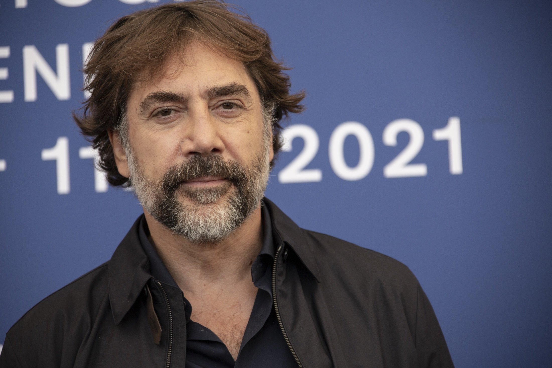 Javier Bardem poses for photographers at the photocell for the film “Dune” at the 78th Venice Film Festival, in Venice, Italy, Sept. 3, 2021. (AP Photo)