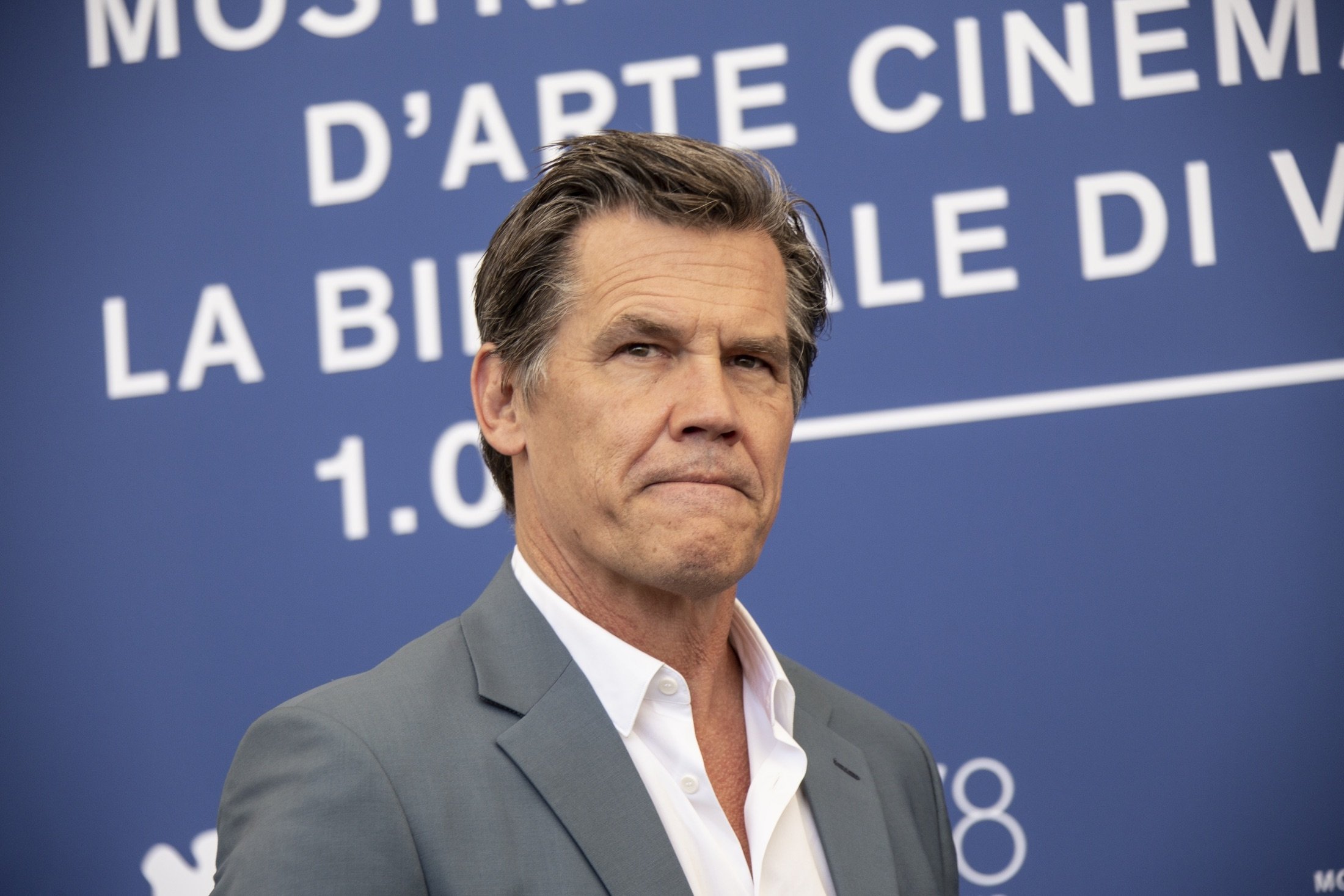 Josh Brolin poses for photographers at the photocell for the film “Dune” at the 78th Venice Film Festival, in Venice, Italy, Sept. 3, 2021. (AP Photo)