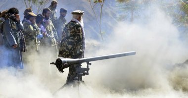 Militiamen loyal to Ahmad Massoud, son of the late Ahmad Shah Massoud, take part in a training exercise, in Panjshir province, northeastern Afghanistan, Monday, Aug. 30, 2021. (AP Photo)