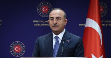 Foreign Minister Mevlüt Çavuşoğlu attends a joint press conference, in Ankara, Turkey, Sept. 2, 2021 (AA Photo)