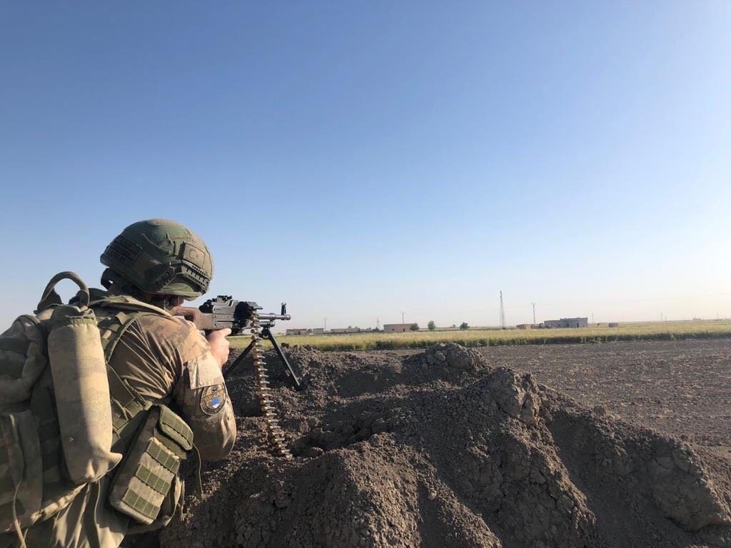 A Turkish soldier is seen during an operation in northern Syria, Aug. 24, 2021. (DHA Photo)