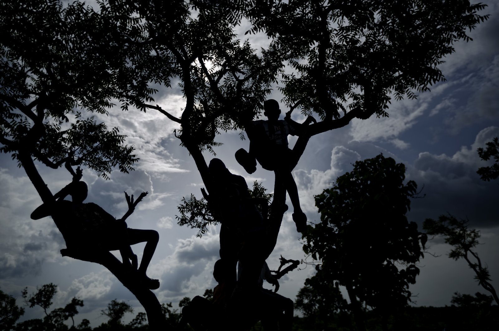South Sudanese refugee boys sit in the branches of a tree to get a view of a match in the Bidi Bidi refugee settlement in northern Uganda, June 4, 2017. (AP File Photo)