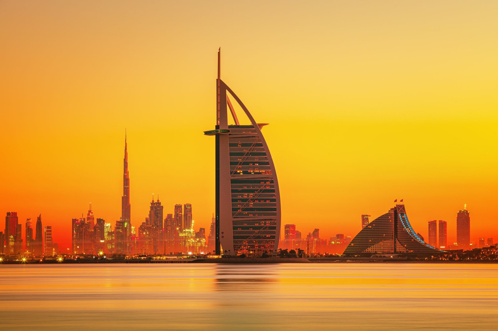 Dubai city skyline view with iconic skyscrapers Burj Khalifa and Burj Al Arab, United Arab Emirates, Dec. 26, 2019. (Shutterstock Photo)