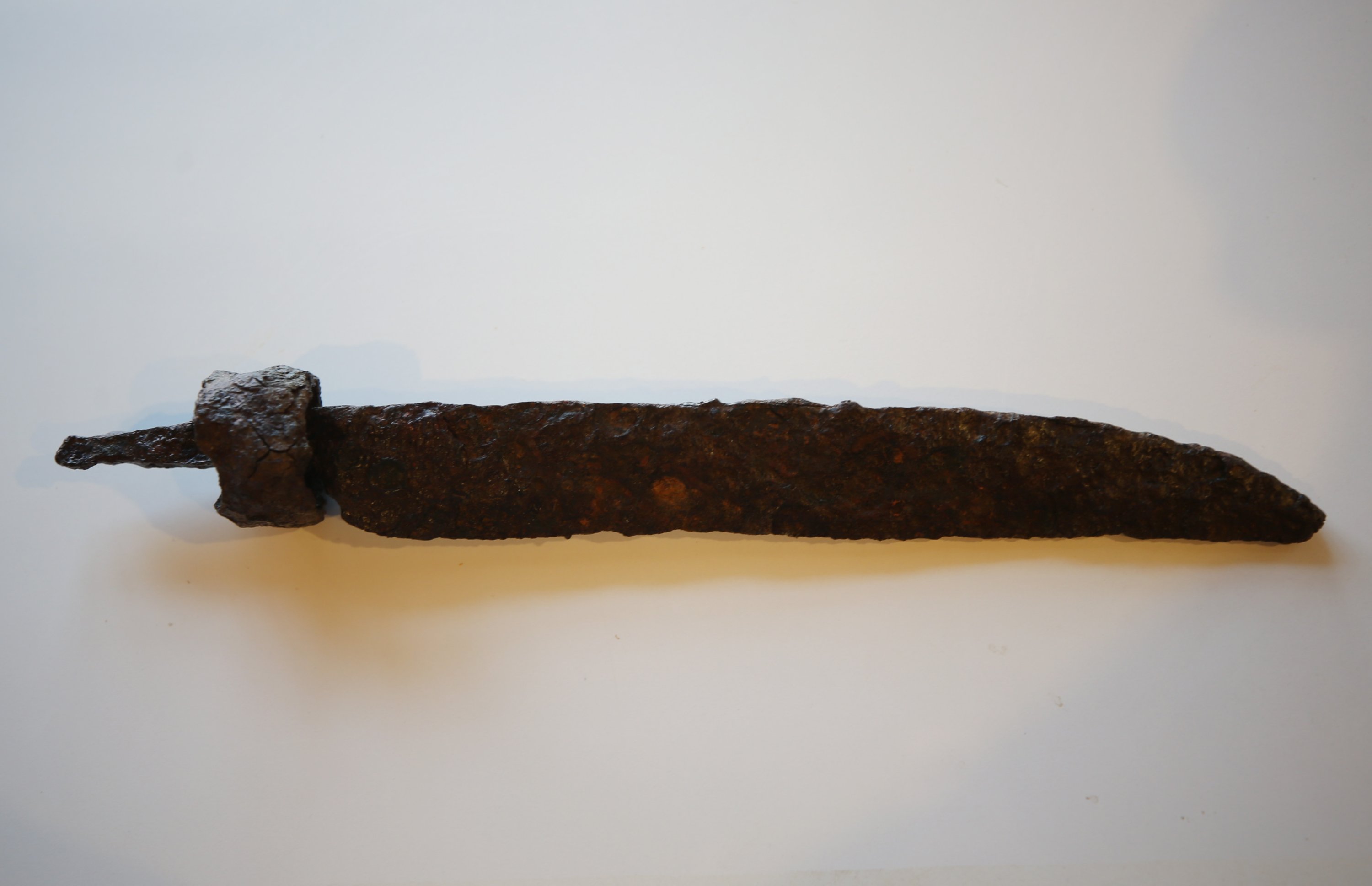 The iron machete found in the ancient city of Assos, Çanakkale, Turkey, Sept. 8, 2021. (AA Photo)