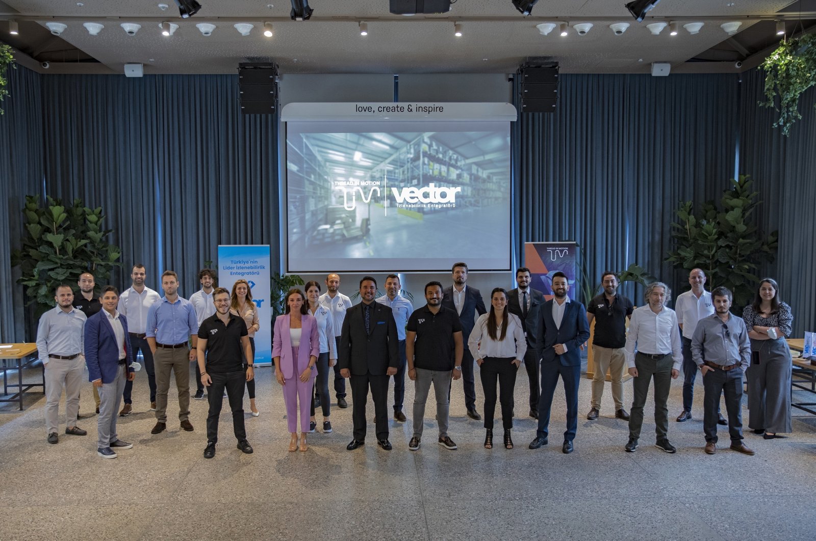 Members of Thread In Motion and Vector are seen as the latter becomes the first Diamond Partner of the TIM Partners program. (Courtesy of TIM)