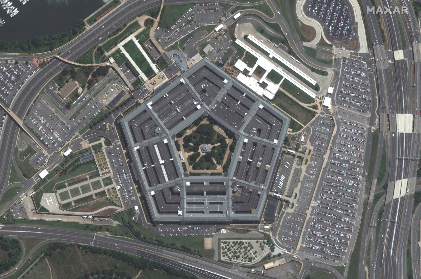 A satellite image shows an overview of the Pentagon and National 9/11 Pentagon Memorial in Arlington, Virginia, U.S. July 27, 2020. (Reuters Photo)