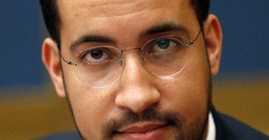 Alexandre Benalla, French President Emmanuel Macron's former security aide, appears before the French Senate Laws Commission prior to his hearing in Paris, France, Sept. 19, 2018. (AP File Photo)