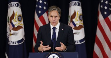 U.S. Secretary of State Antony Blinken gives remarks during a 9/11 commemoration event to mark the 20th anniversary of the Sept. 11, 2001 attacks, at the State Department in Washington, D.C. on Sept. 10, 2021. (AFP Photo)