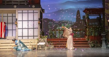 A scene from the "Madama Butterfly" opera at the ancient theater of Aspendos, Antalya, southern Turkey, Sept. 10, 2021. (AA Photo)