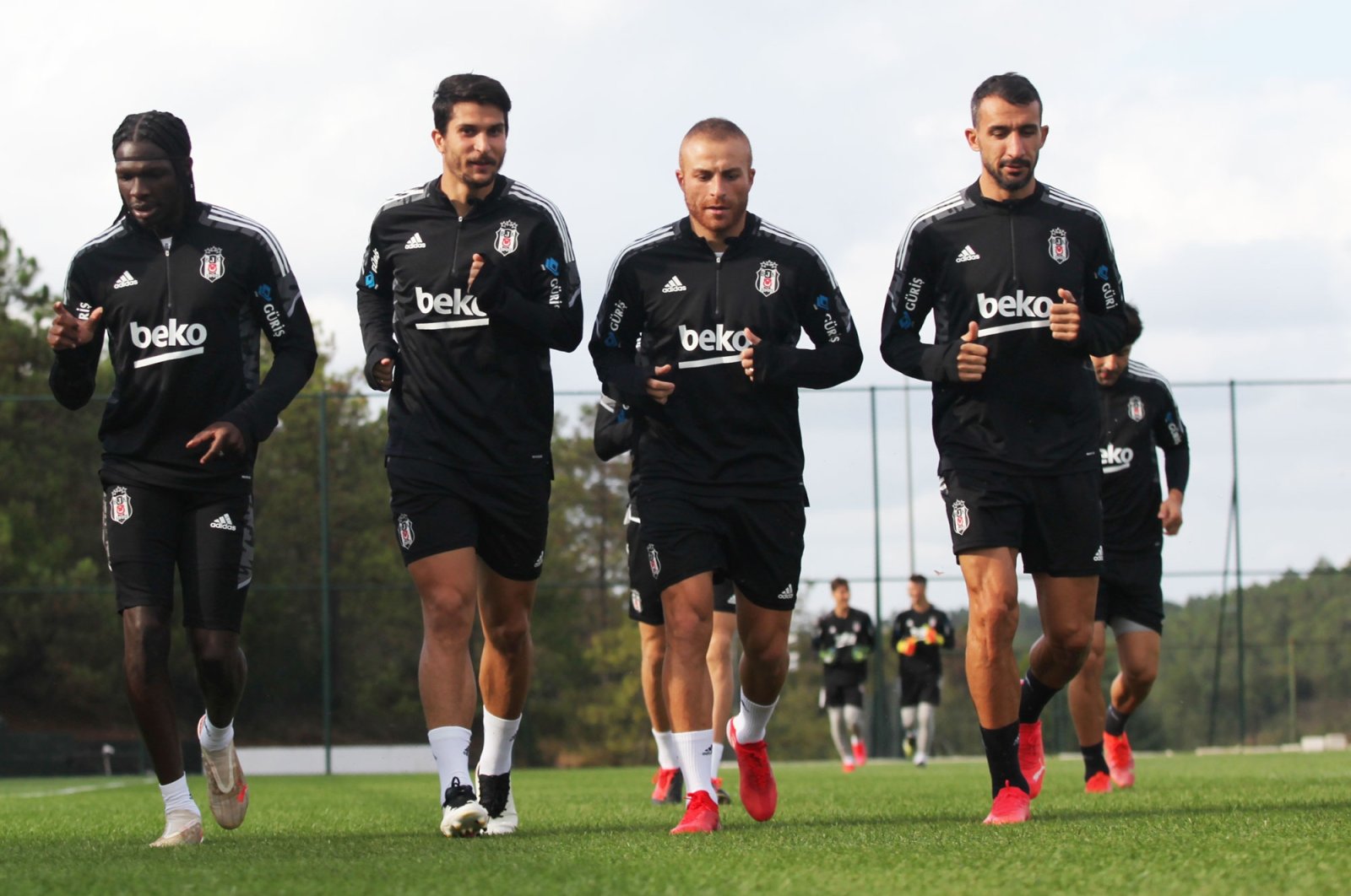 Beşiktaş players attend a training session ahead of a Süper Lig match against Yeni Malatyaspor, Istanbul, Turkey, Sept. 6, 2021. (DHA Photo)