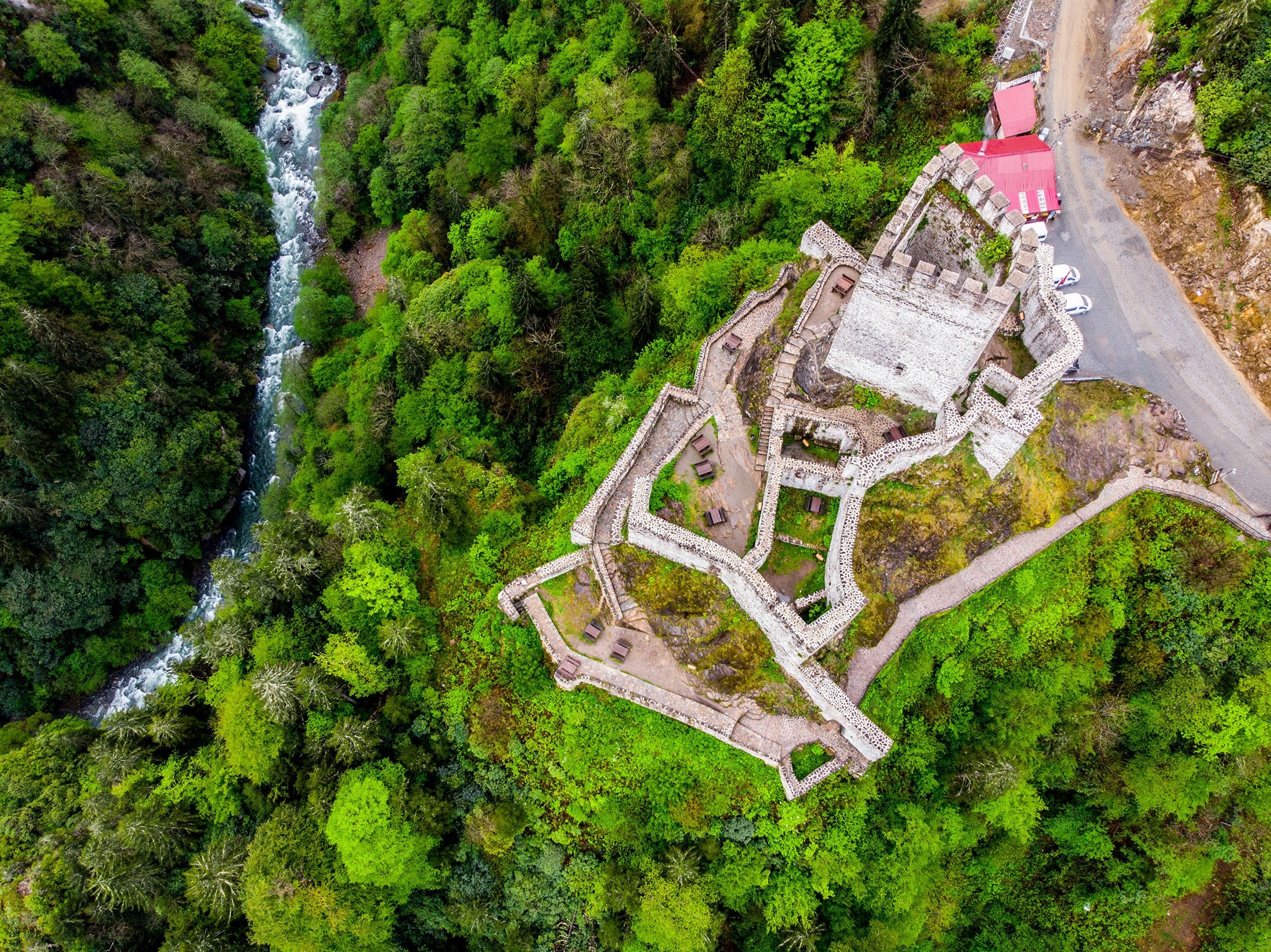 An aerial view of Zilkale Castle, in Rize, Turkey. (Shutterstock Photo)