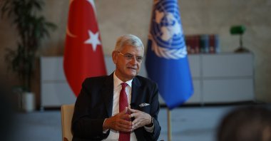 Volkan Bozkır, the president of the 75th U.N. General Assembly, speaks to reporters in New York, U.S., Sept. 14, 2021. (AA Photo)
