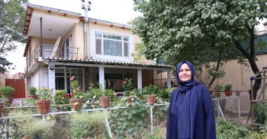 Fatma poses outside her home in Kabul, Afghanistan, Sept. 14, 2021. (AA PHOTO)