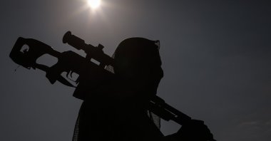 A soldier stands in position during a military training by the Iraqi Emergency Response Brigade (ERB) at a training ground in Balad Air Base, Baghdad, Iraq, Dec. 8, 2020. (Getty Images)