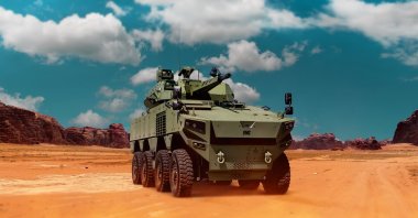 An Altuğ 8x8 armored vehicle by BMC seen in a different terrain concept in this image provided on Sept. 16, 2021. (Courtesy of BMC)