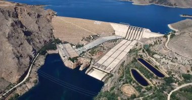 A view of Keban Dam and hydroelectric power plant in the eastern province of Elazığ, Turkey, Sept. 11, 2021. (AA Photo)