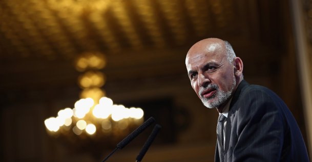 Afghanistan's President Ashraf Ghani speaks to delegates and ministers during the London Conference on Afghanistan, London, U.K., Dec. 4, 2014. (Getty Images)