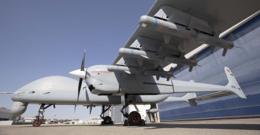 The Aksungur UAV loaded with 12 MAM-L smart ammunitions, Ankara, Turkey, Sept. 17, 2020. (Photo by TAI via AA)