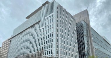 The World Bank Group building is viewed on an empty street in Washington, D.C., U.S., April 13, 2020. (AFP Photo)
