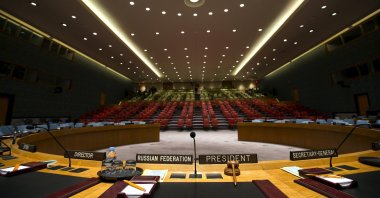 The Security Council chamber is seen from behind the council president's chair at the United Nations headquarters in New York City, Sept. 18, 2015.(Reuters Photo)