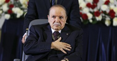  Algerian President Abdelaziz Bouteflika, re-elected for a fourth mandate, reacts during the oath-taking ceremony in Algiers, Algeria, April 28, 2014. (EPA Photo)