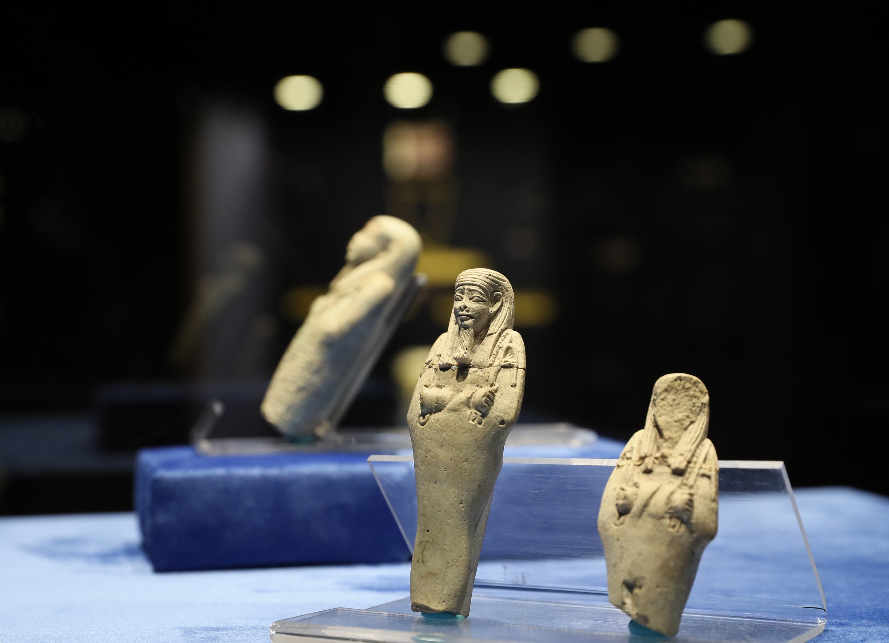 İzmir Arkeoloji Müzesi, İzmir, Türkiye, 17 Eylül 2021'de Ushabti Heykelleri.  (AA fotoğrafı)