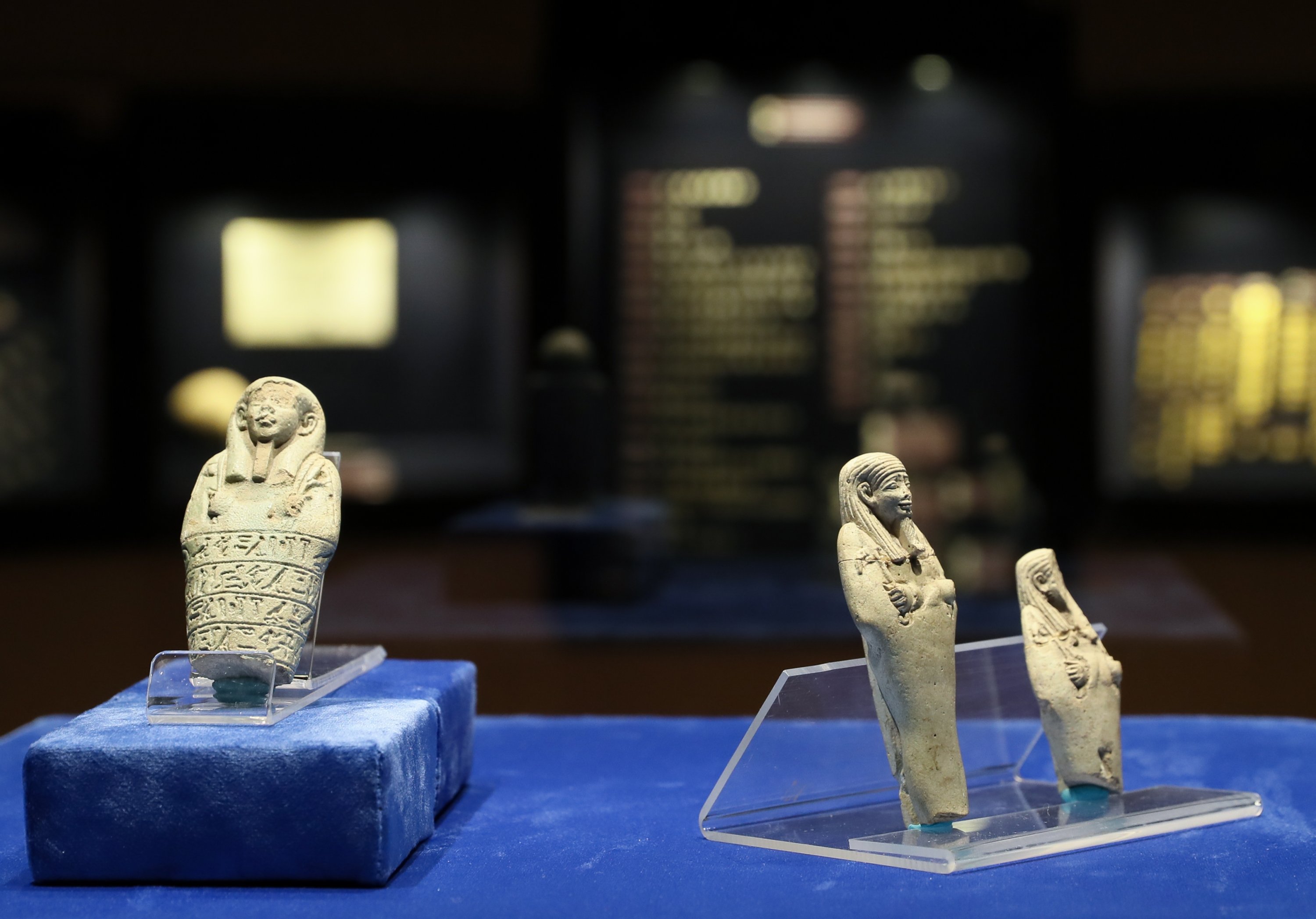 İzmir Arkeoloji Müzesi, İzmir, Türkiye, 17 Eylül 2021'de Ushabti Heykelleri.  (AA fotoğrafı)