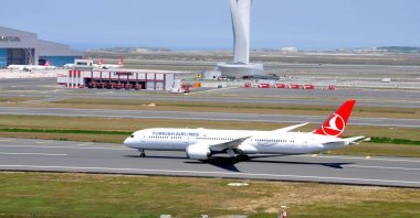 A Turkish Airlines aircraft prepares to take off from Istanbul Airport, Istanbul, Turkey, June 25, 2021. (DHA Photo)